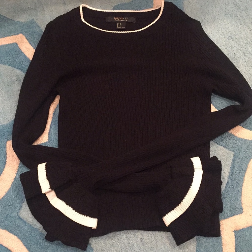 Black and white long sleeve shirt